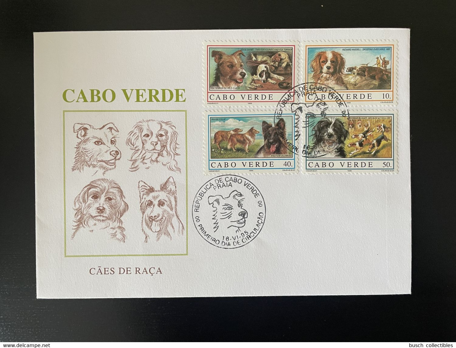 Cape Verde Cabo Verde 1995 Mi. 694 - 697 FDC Chiens Hunde Dogs Caes Faune Fauna - Kaapverdische Eilanden