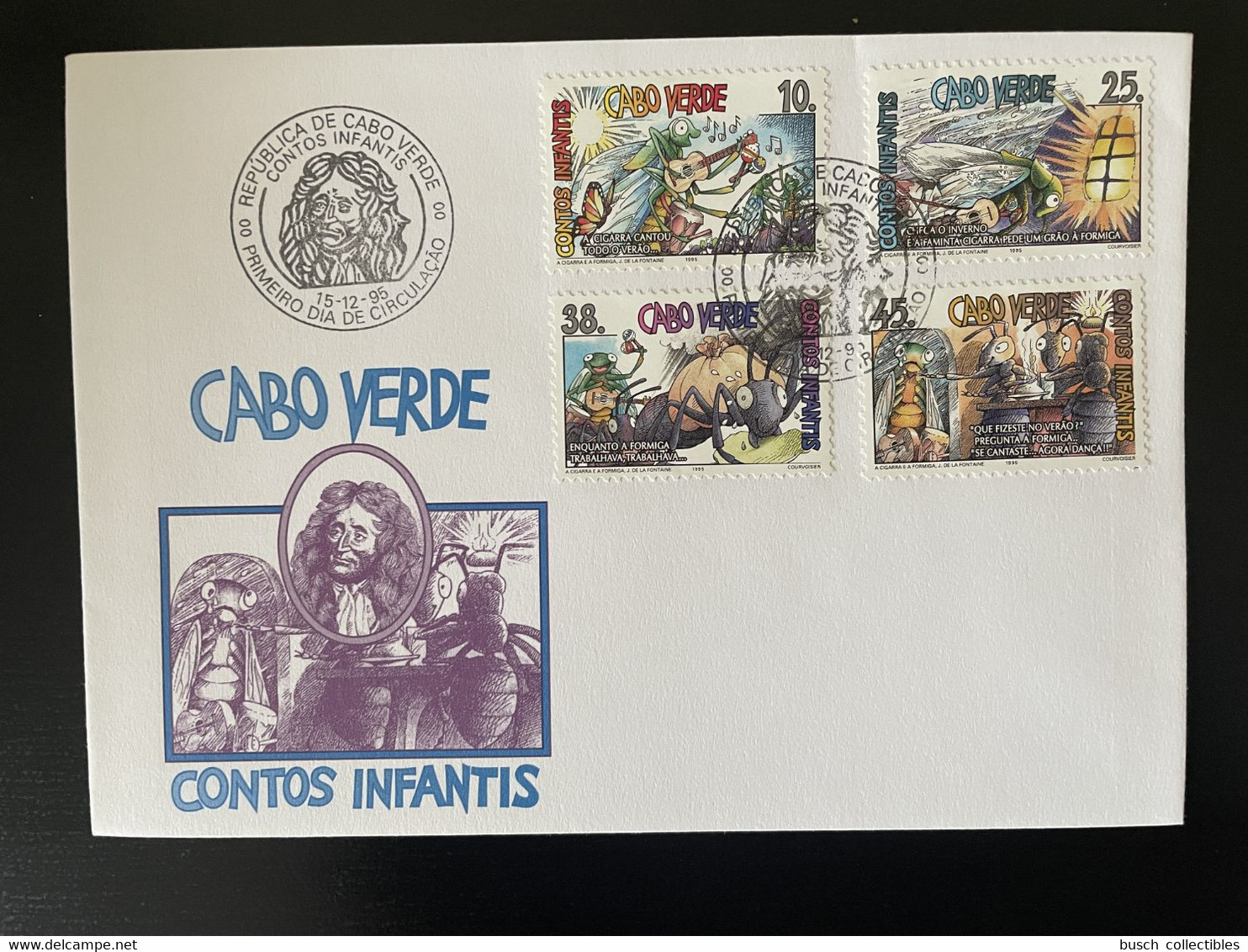 Cape Verde Cabo Verde 1995 Mi. 703 - 706 FDC Contos Infantis Jean De La Fontaine Contes - Contes, Fables & Légendes