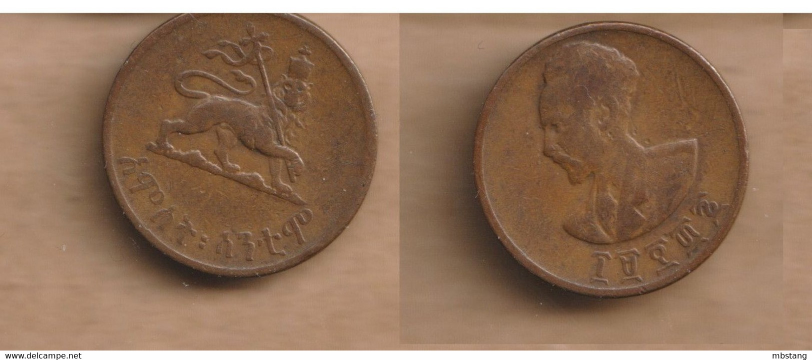 Ethiopia  5 Santeem - Hailé Selassié I 1936 (1944) Copper • 4 G • ⌀ 20 Mm KM# 33, - Aethiopien