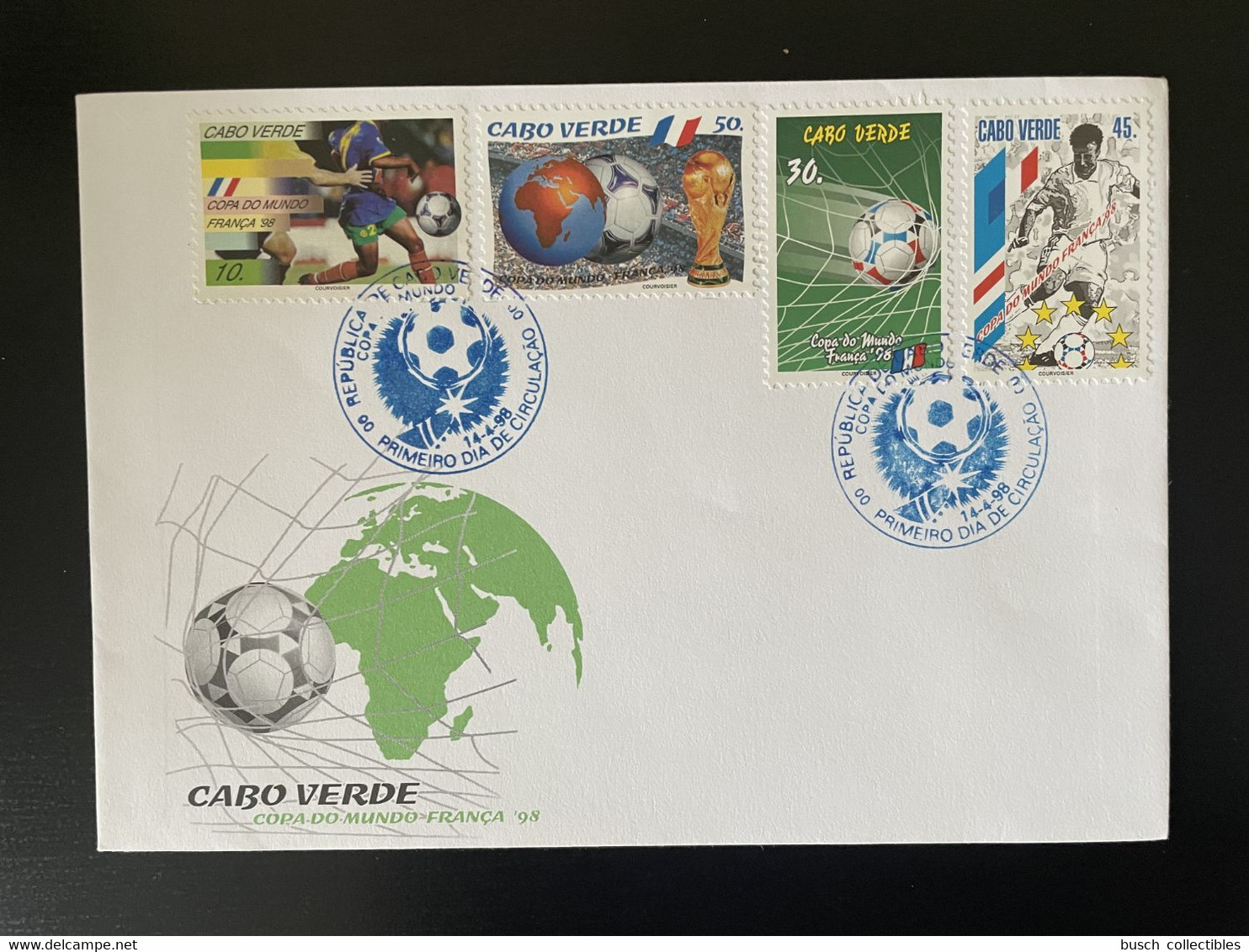 Cape Verde Cabo Verde 1998 Mi. 738 - 741 FDC FIFA World Cup Coupe Du Monde Fußball Football WM Soccer France - 1998 – Frankreich