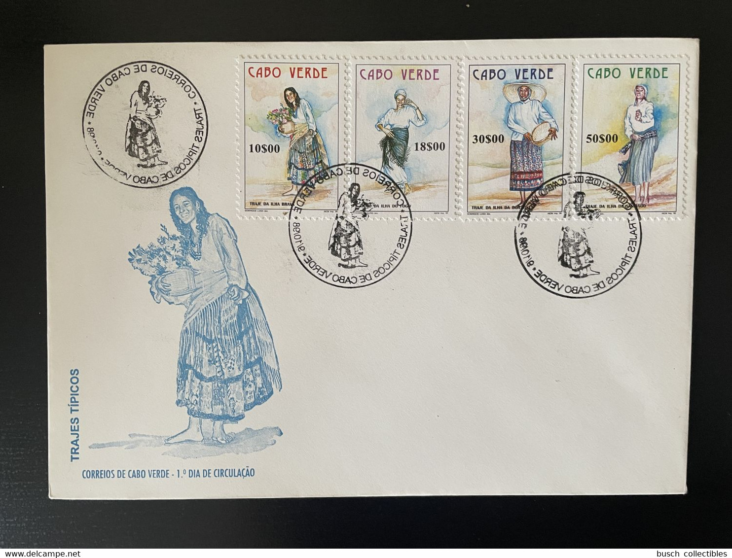 Cape Verde Cabo Verde 1998 Mi. 749 - 752 FDC Trajes Tipicos Trachten Habits Clothing - Kap Verde