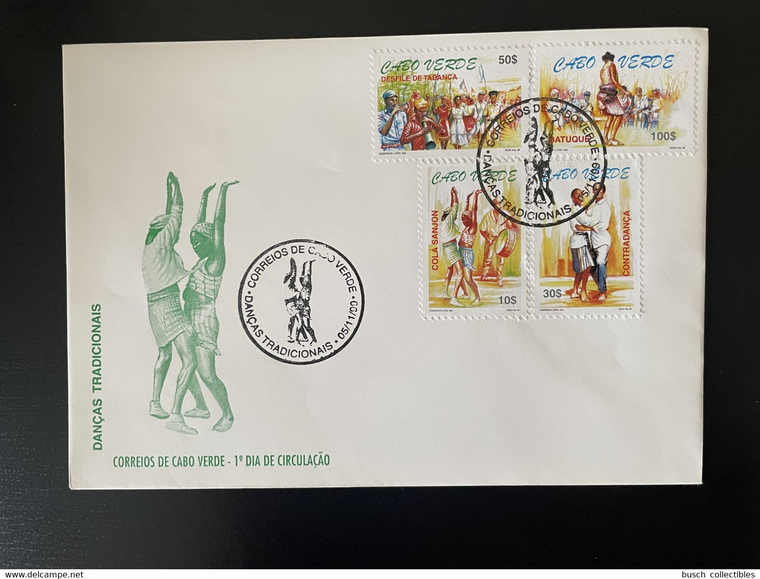 Cape Verde Cabo Verde 1999 Mi. 765 - 768 FDC Danças Tradicionais Dancing Tanz Danse - Cape Verde