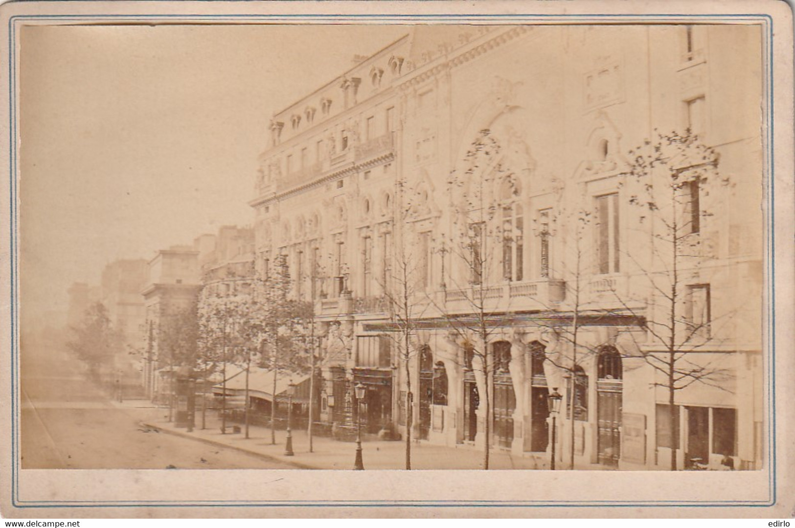 ***PHOTOGRAPHIE ***  PARIS  Théatre De La Porte Saint Martin Et Boulevard -  16cm X 9.5cm - Old (before 1900)