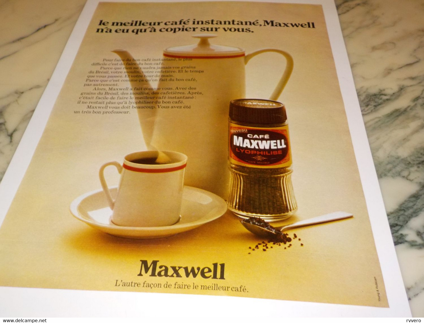 ANCIENNE PUBLICITE  LE CAFE INSTANTANE DE MAXWELL 1970 - Poster & Plakate