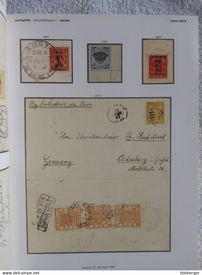 2AC Corinphila 76&79 Auction 1987/88: China In Two Parts 'Ming'; & New Zealand 'Antipodes' & Switzerland Airmail 'Bider - Autres & Non Classés
