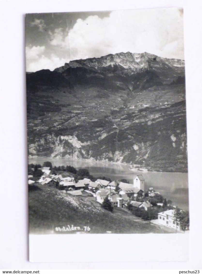 OBSTALDEN - WALENSEE, Mit Blick Richtung AMDEN, AK, 1924, Gelaufen - Obstalden