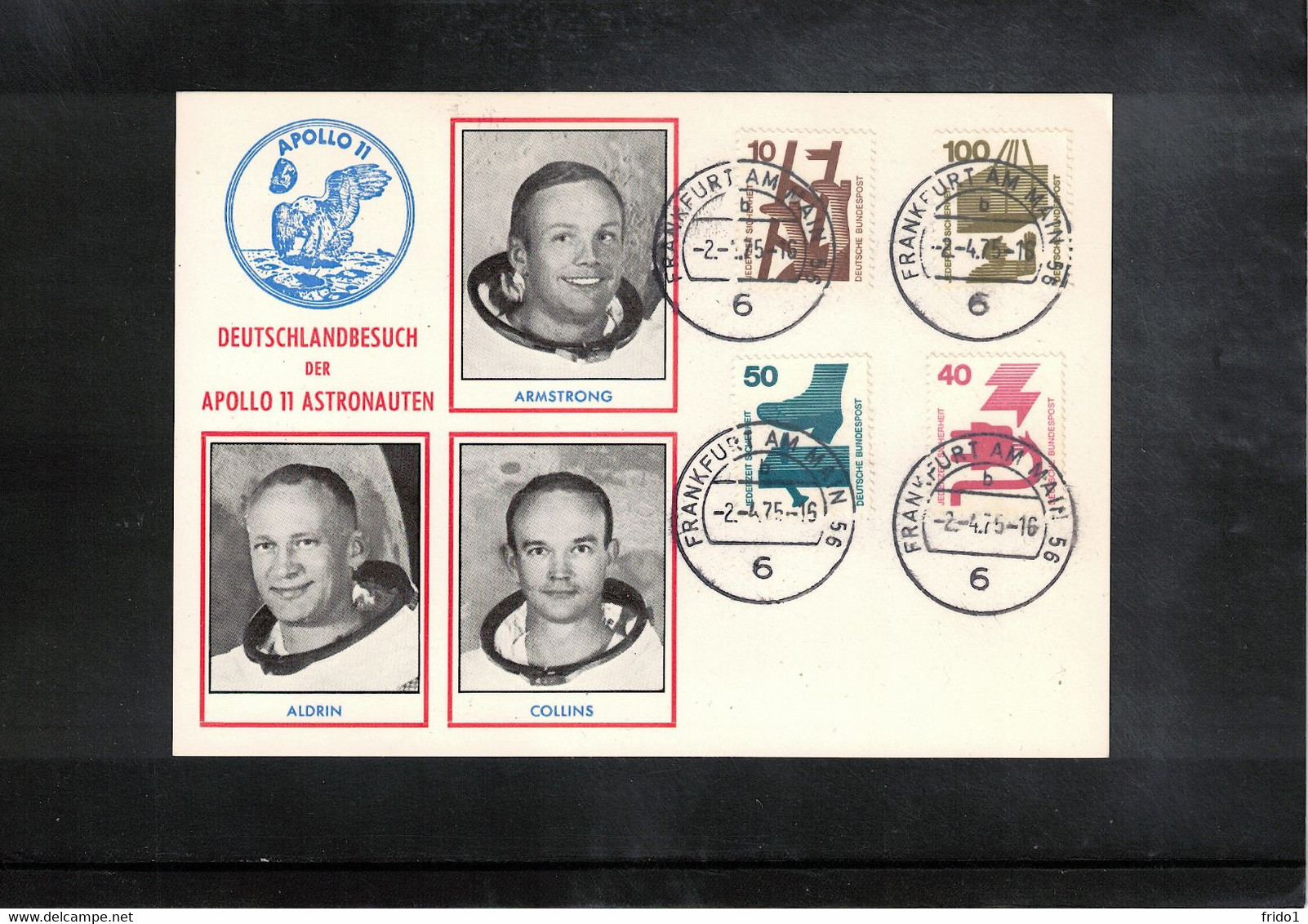 USA + Germany 1975 Space / Raumfahrt  Apollo 11 Visit Of Astronauts In Germany Interesting Postcard - Stati Uniti