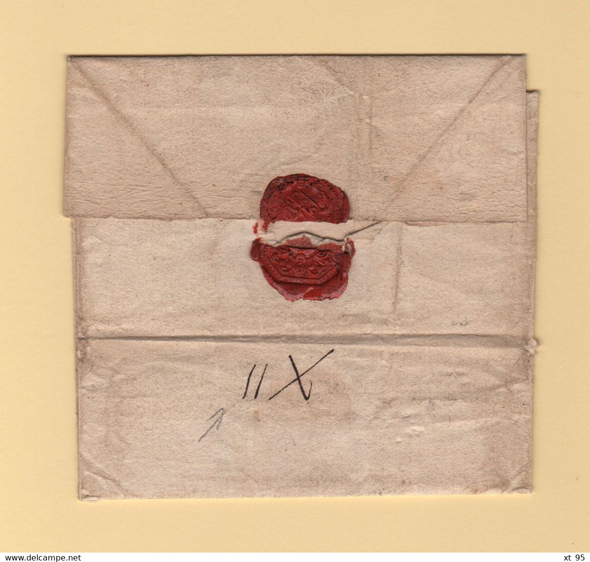 Port Manuscrit 12 Sur Lettre Sans Correspondance Du 29 Juin 1704 Pour Mende - Au Dos XII A La Plume - 1701-1800: Précurseurs XVIII