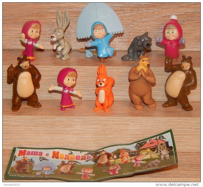 Kinder Surprise Eggs 2008 Masha And The Bear 1 Russia RARE! Mini Figures From Egg Kinder Überraschung Masha Und Der Bär - Diddl