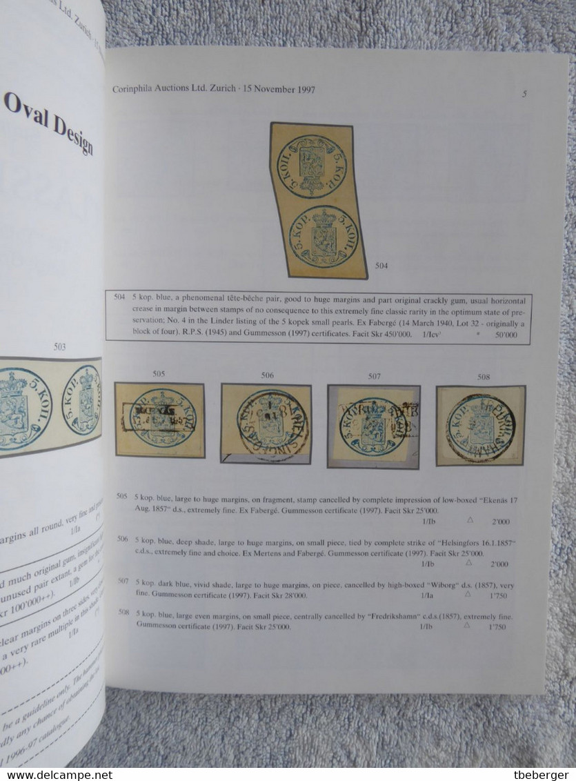 AC Corinphila 100 Auction 1997: Special Catalogue Classic Finland, Tobias Mellgren Collection - Altri & Non Classificati