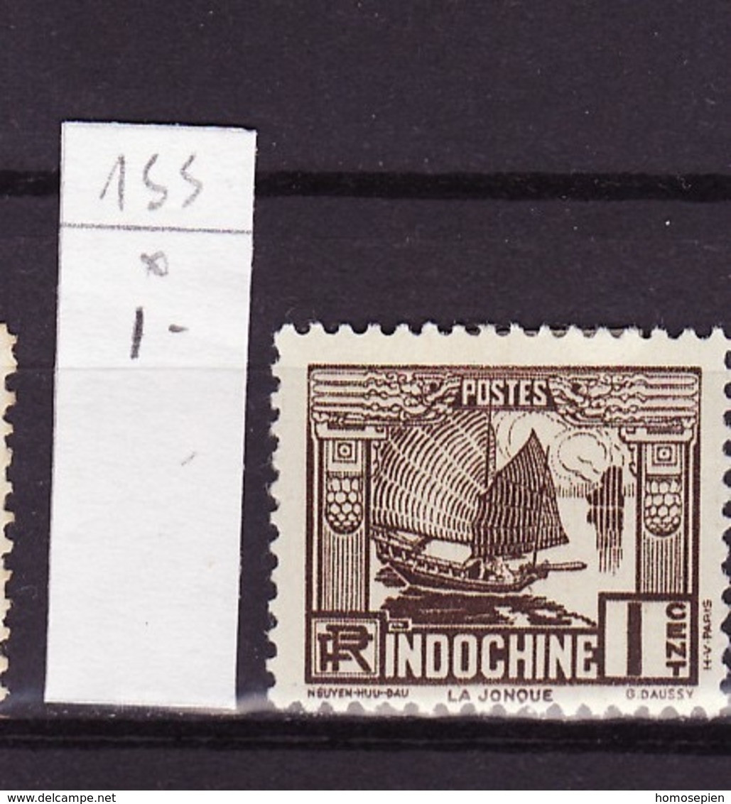 Indochine - Indochina - Mainland Southeast 1931-39 Y&T N°155 - Michel N°155 * - 1c Jonque - Nuevos