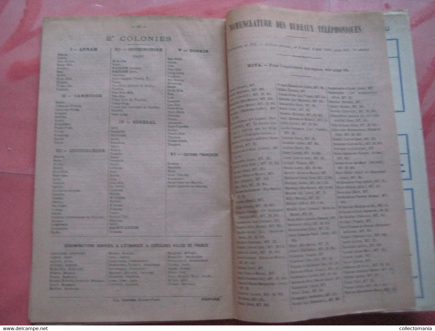 Calendrier Almenach c1893 Indicateurs et Nomenclature Télégraphiques & TELEPHONE de France et colonies 21cmX14cm