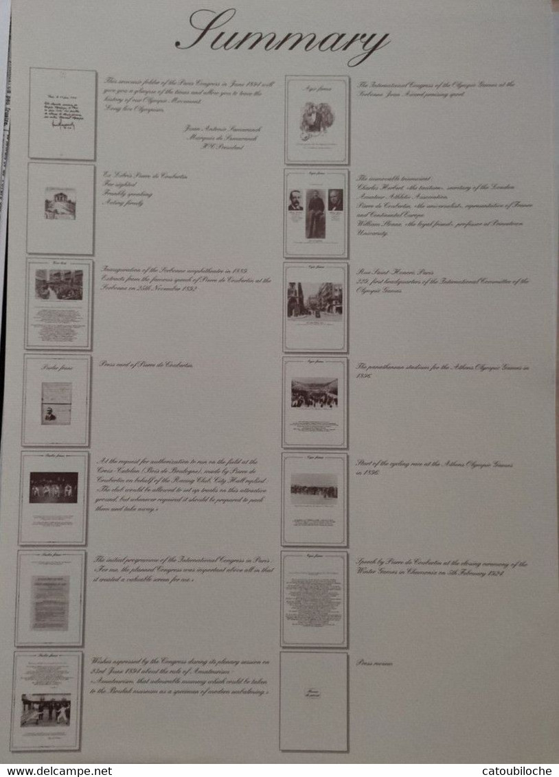 1894 COMITÉ INTERNATIONAL OLYMPIQUE - CONGRÈS INTERNATIONAL ATHLÉTIQUE DE PARIS - VOIR LOIN