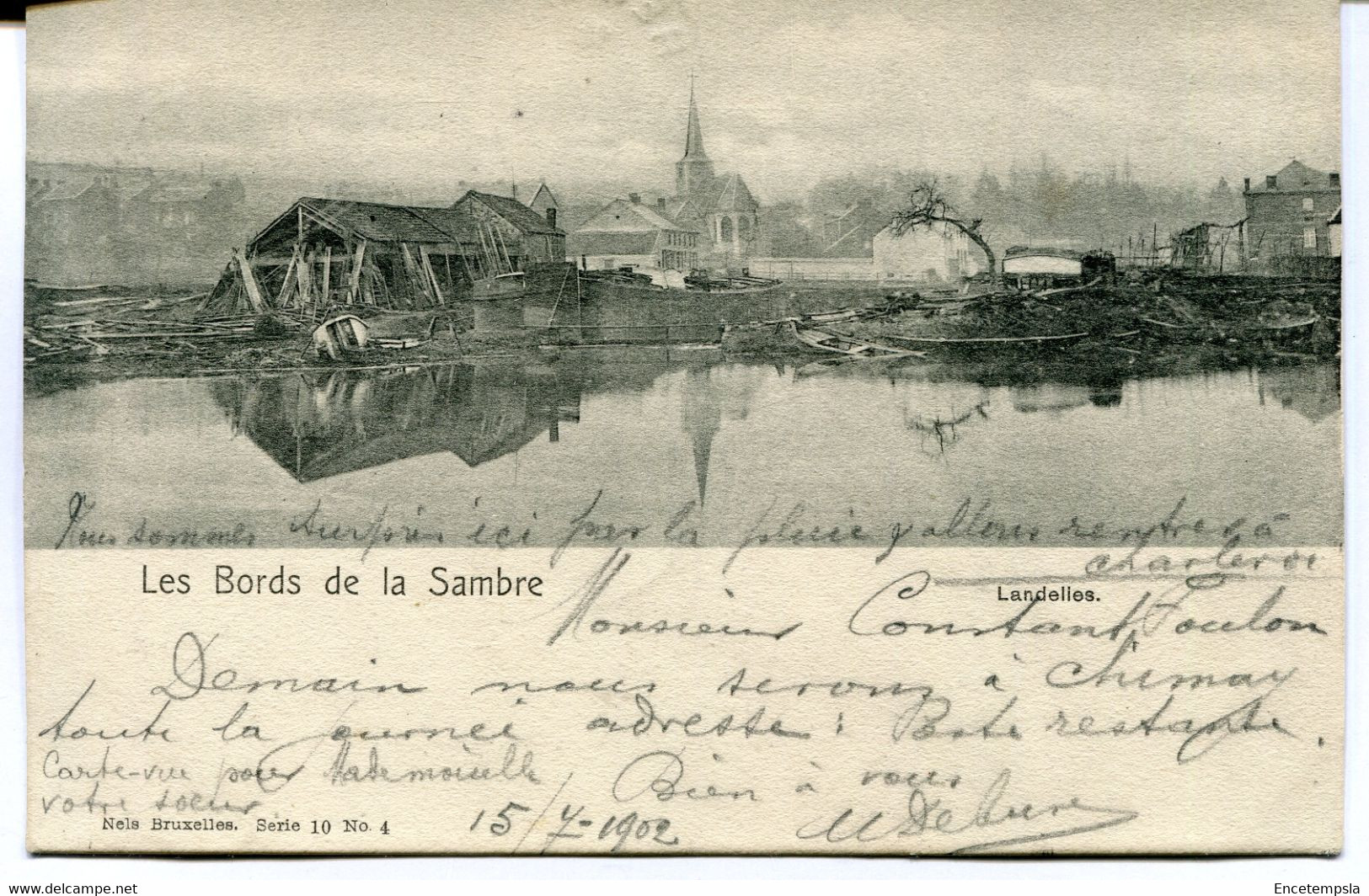 CPA - Carte Postale - Belgique - Landelies - Les Bords De La Sambre  - 1902 (AT16585) - Montigny-le-Tilleul