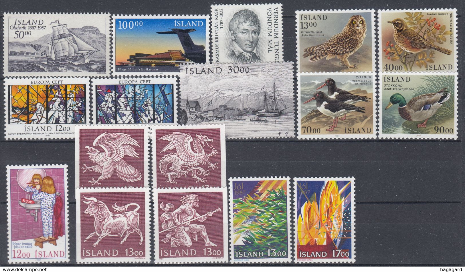 ++G2467. Iceland 1987. Year Set. Michel 663-79. MNH(**) - Komplette Jahrgänge