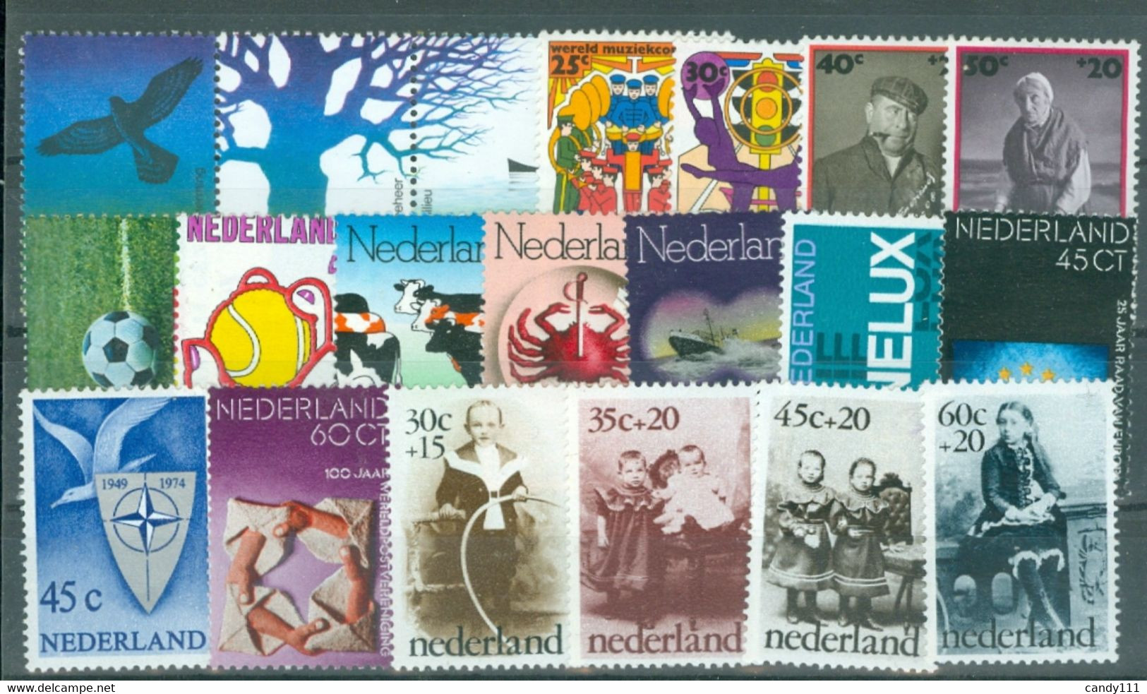 1974 Netherlands,Nederland,Niederlande,Holland,Complete Year Set =20 Stamps,MNH - Full Years