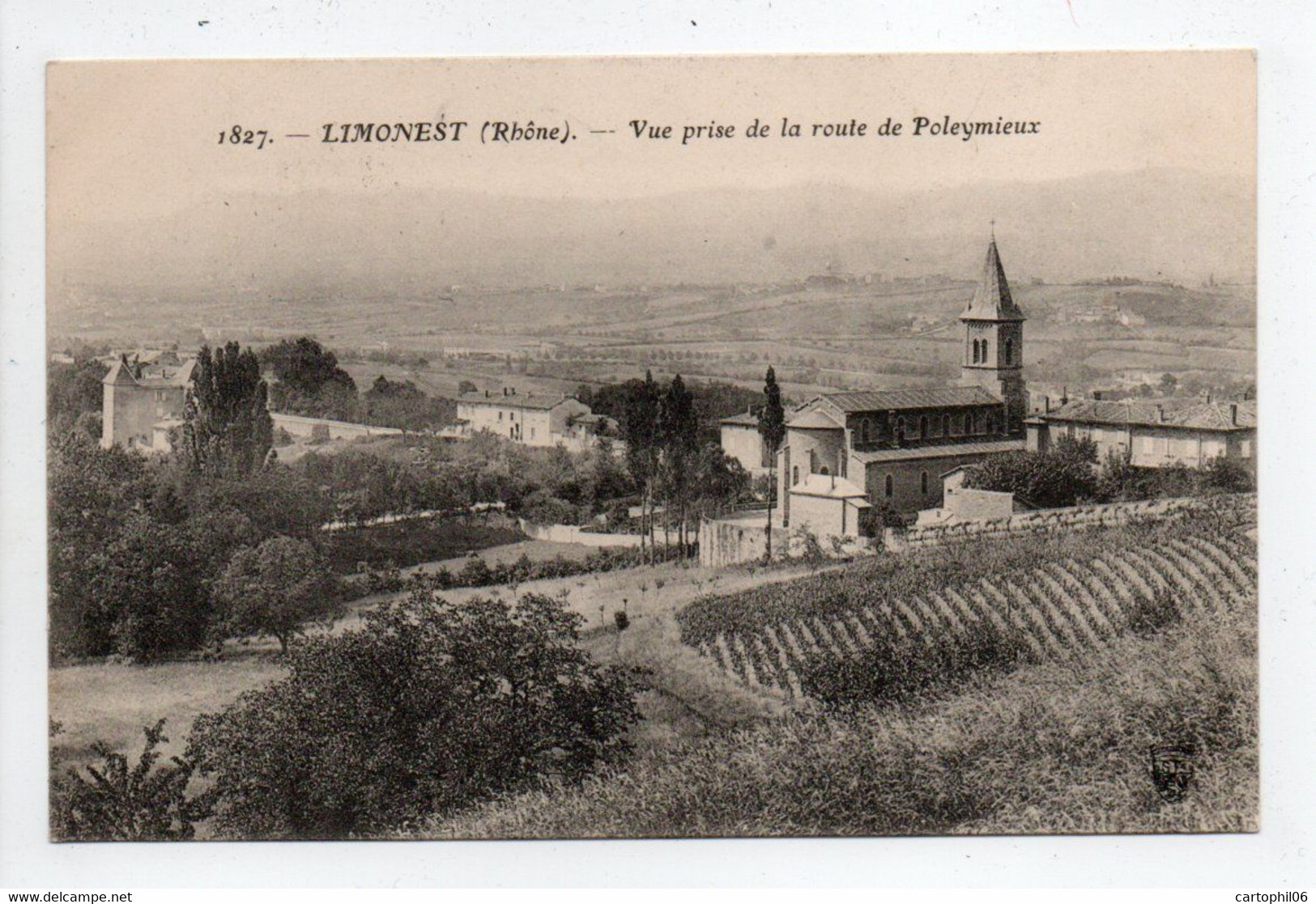 - CPA LIMONEST (69) - Vue Prise De La Route De Poleymieux 1907 - Edition Farges 1827 - - Limonest