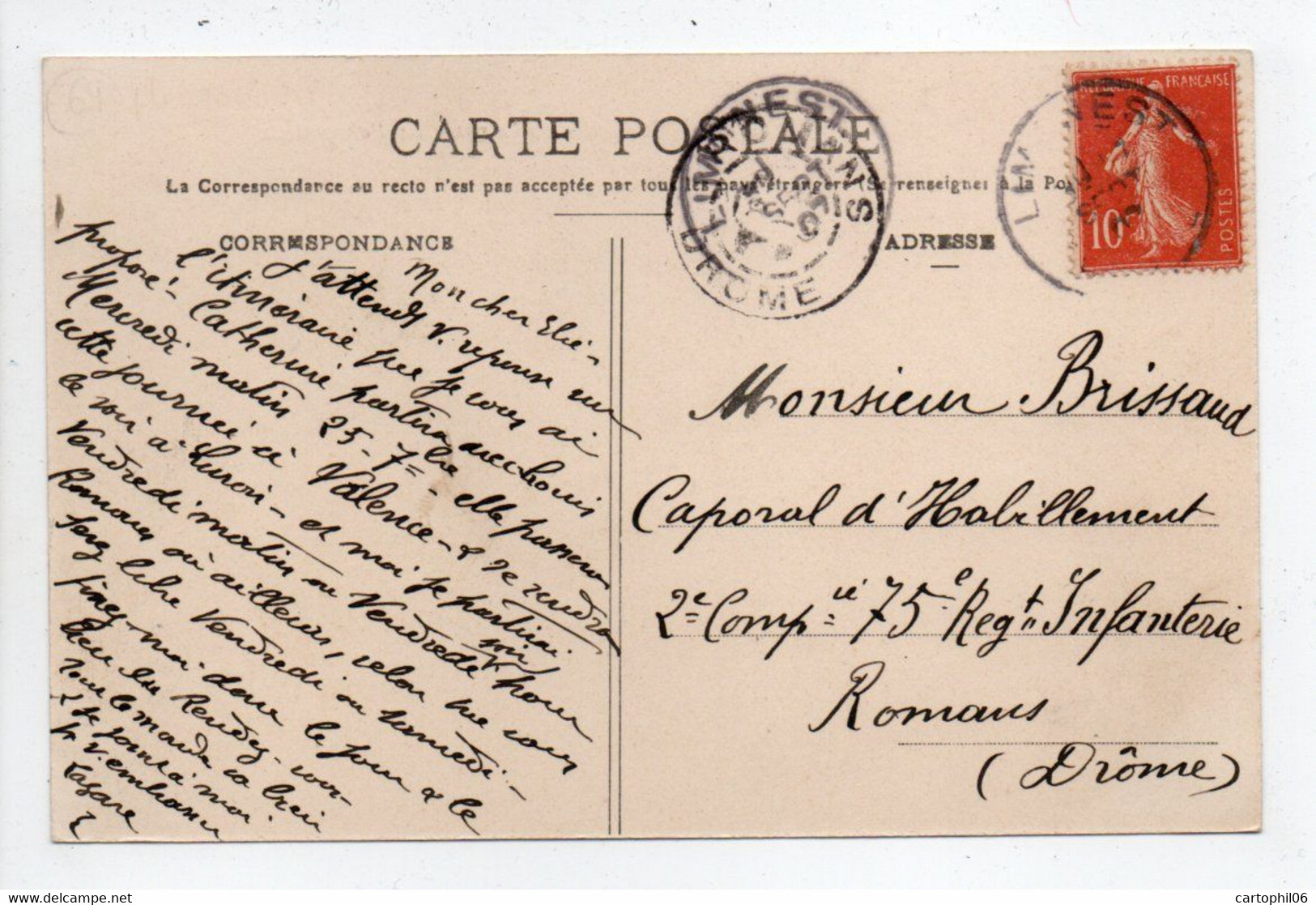 - CPA LIMONEST (69) - Vue Prise De La Route De Poleymieux 1907 - Edition Farges 1827 - - Limonest