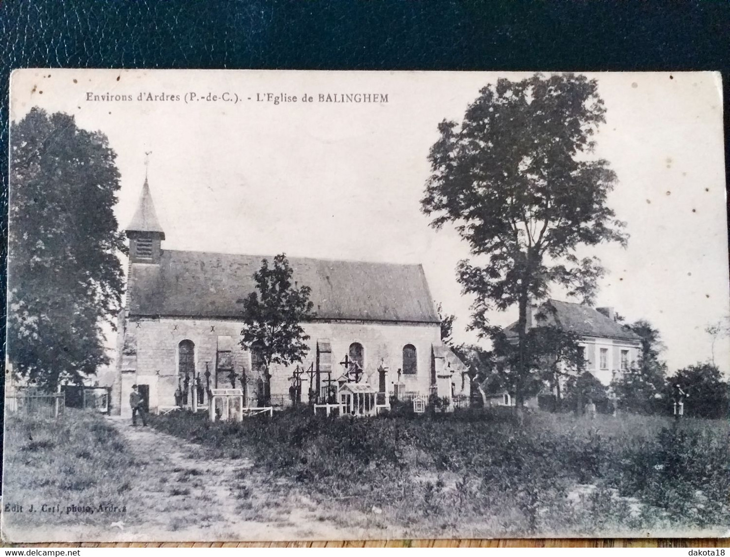 62 , Balinghem ,l'église , Vue Générale En 1922 - Andere & Zonder Classificatie