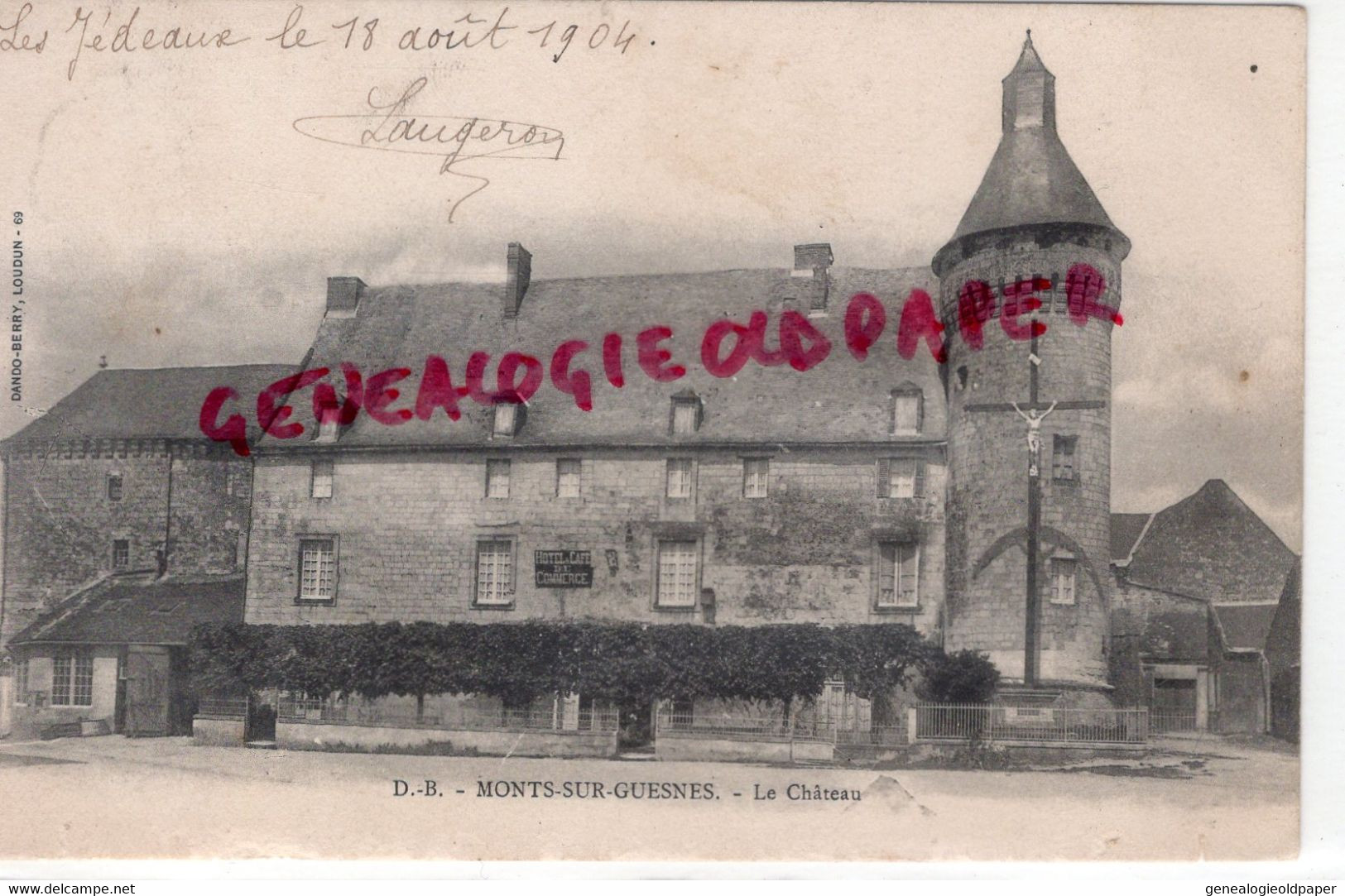 86- MONTS SUR GUESNES - LE CHATEAU - LES JEDEAUX 18 AOUT 1904 - VIENNE - Monts Sur Guesnes