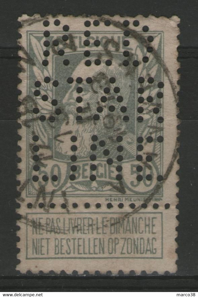 BELGIQUE:  N°78 Oblitéré Et Perforé "RED STAR LINE" - 1863-09