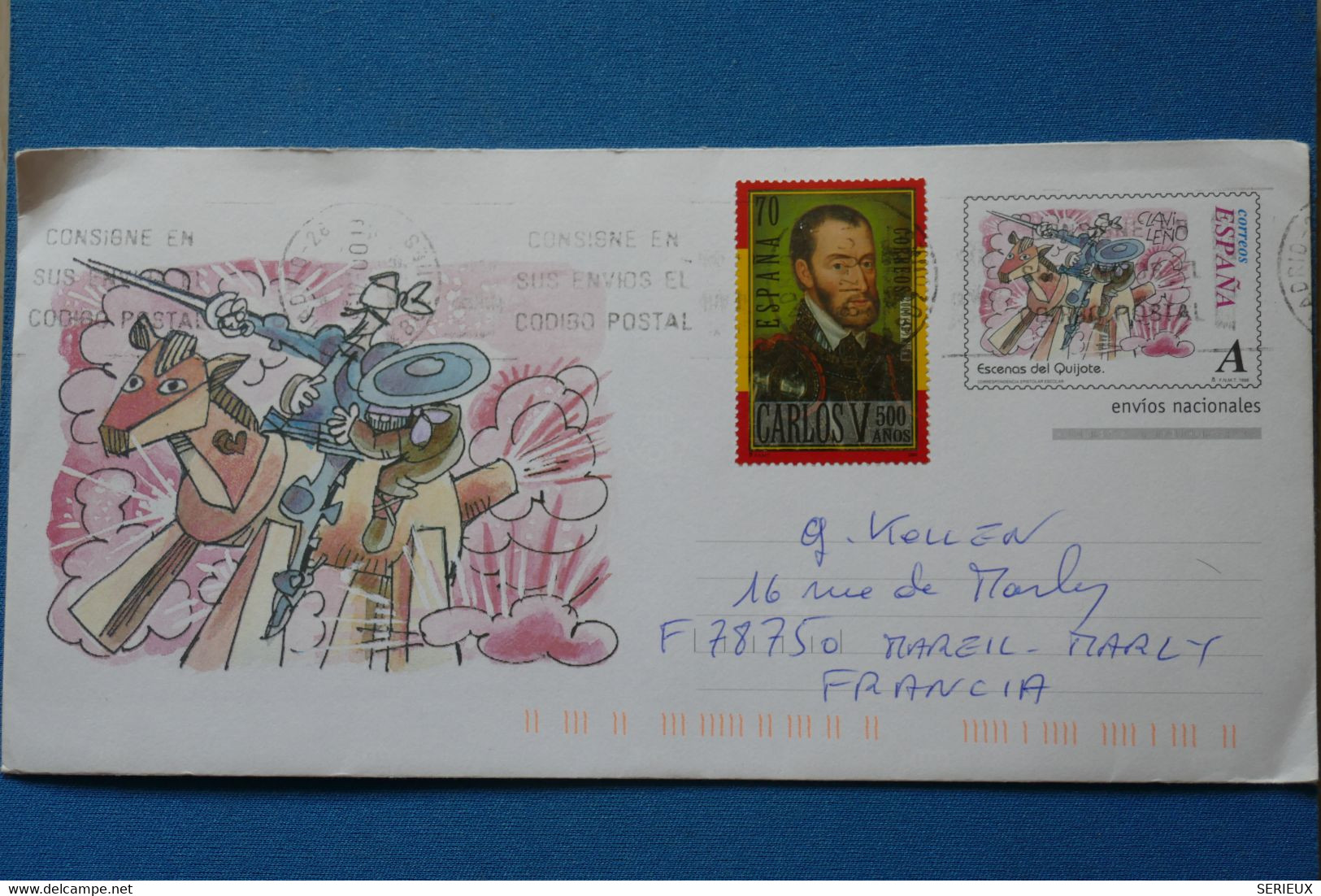 P24 ESPAGNE BELLE LETTRE 2000 MADRID POUR MAREIL FRANCE + AFFRANCHISSEMENT PLAISANT - Storia Postale