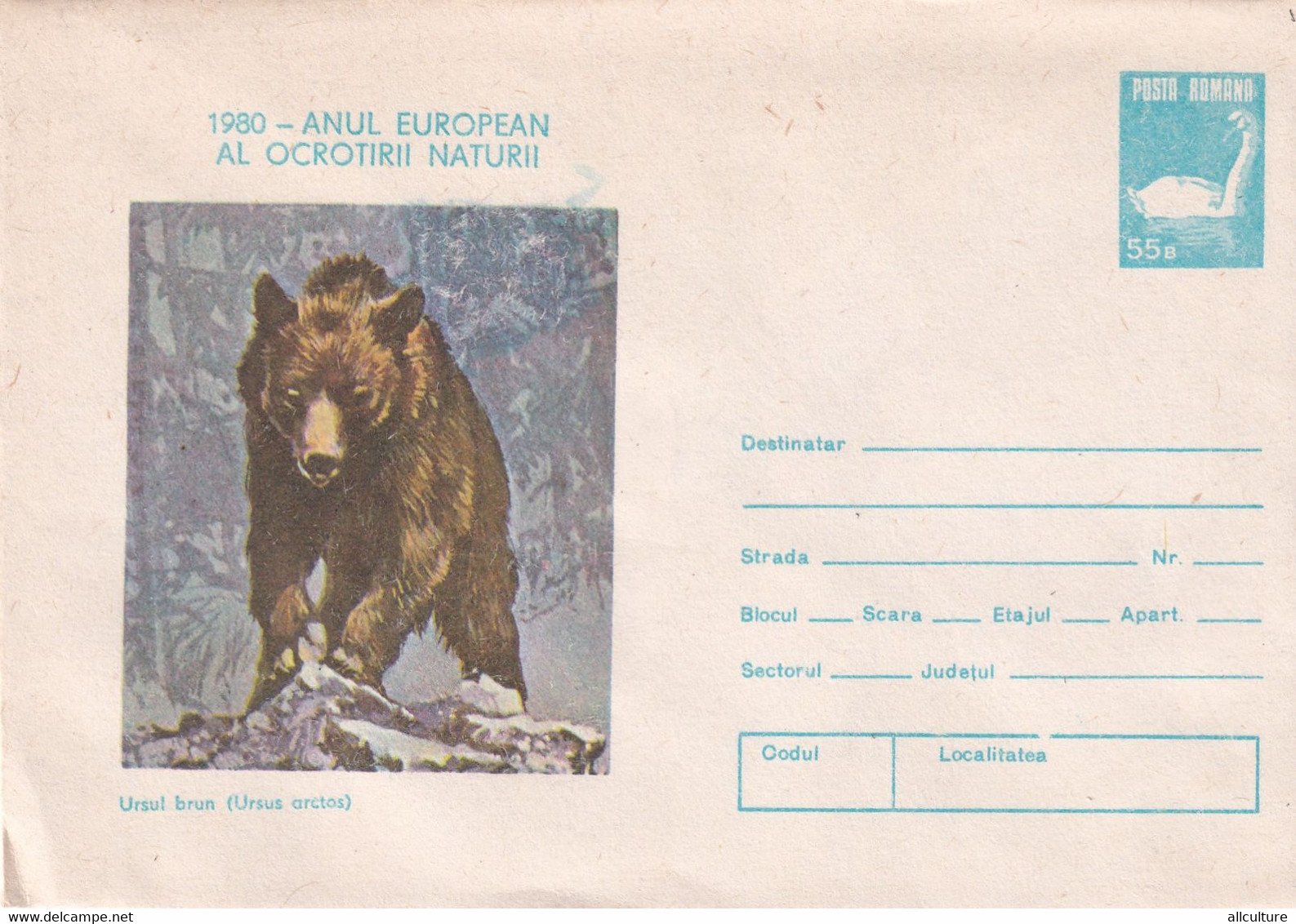 A3139 - The Brown Bear (ursus Arctos) European Year Of Nature Protection 1980 Romania Posta Romana Cover Stationery - Osos