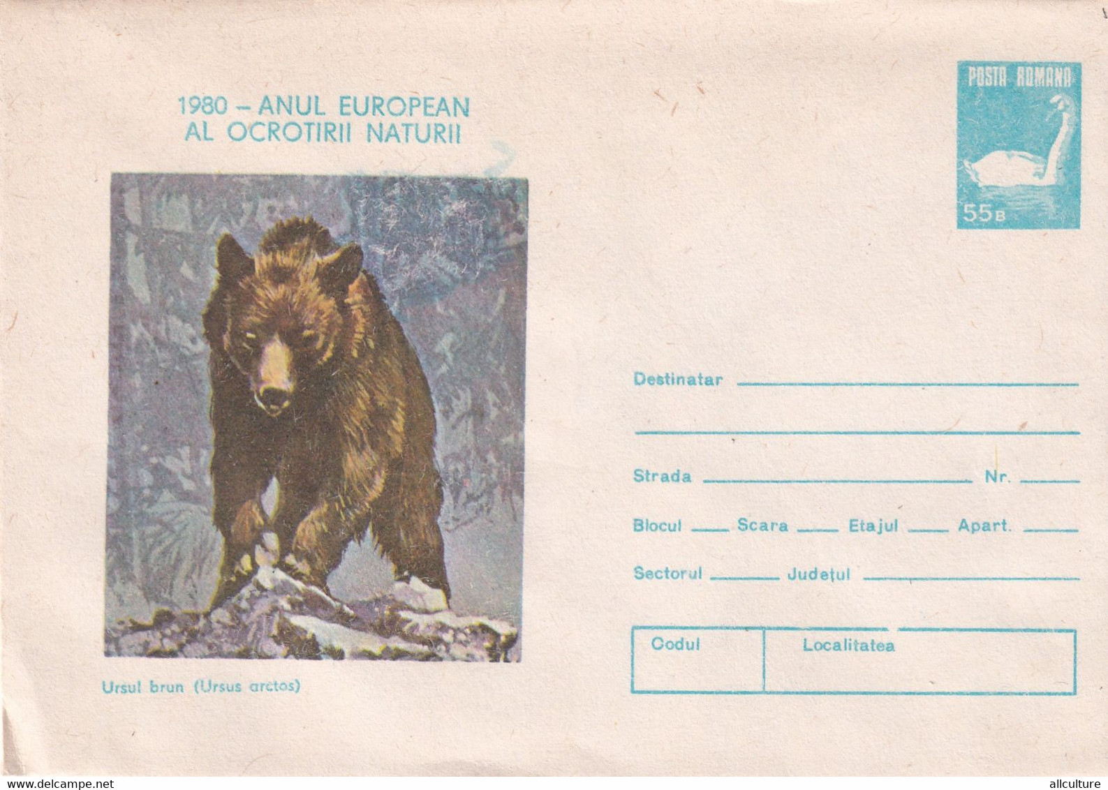 A3139 - The Brown Bear (ursus Arctos) European Year Of Nature Protection 1980 Romania Posta Romana Cover Stationery - Orsi