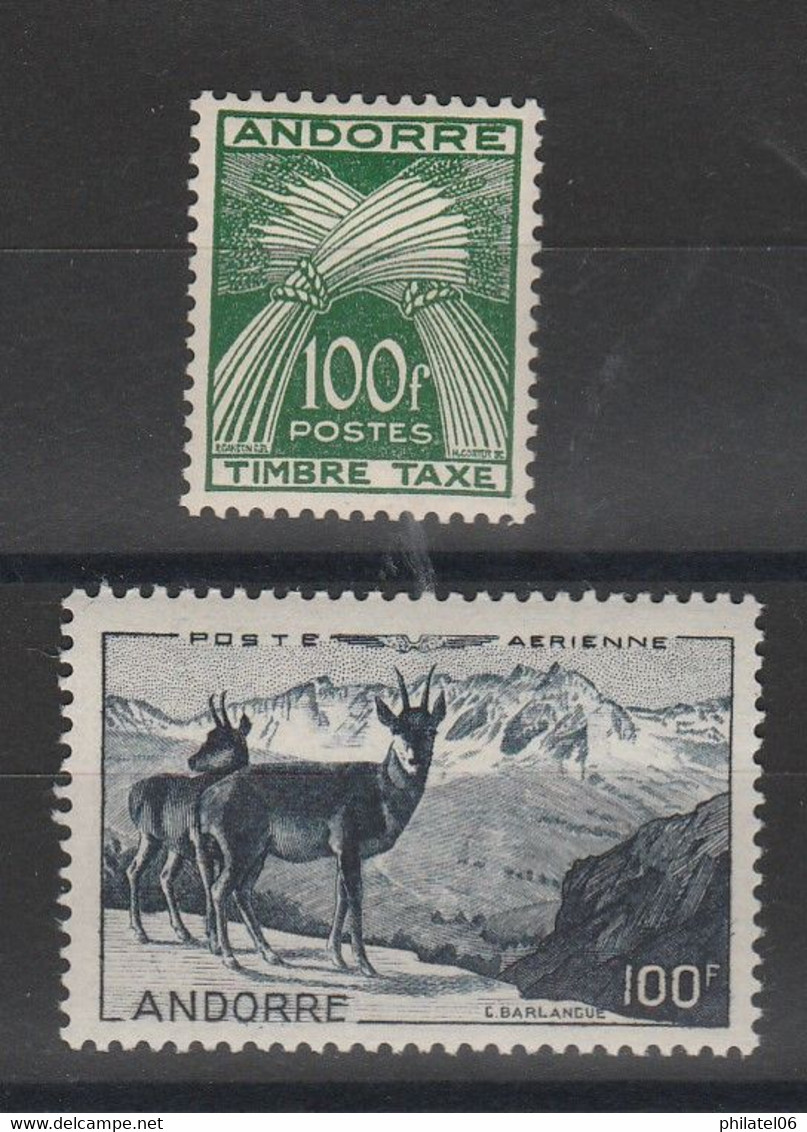 ANDORRE  PA1 ET TIMBRE TAXE  MNH**   TB  COTE: 257 EUROS - Collections