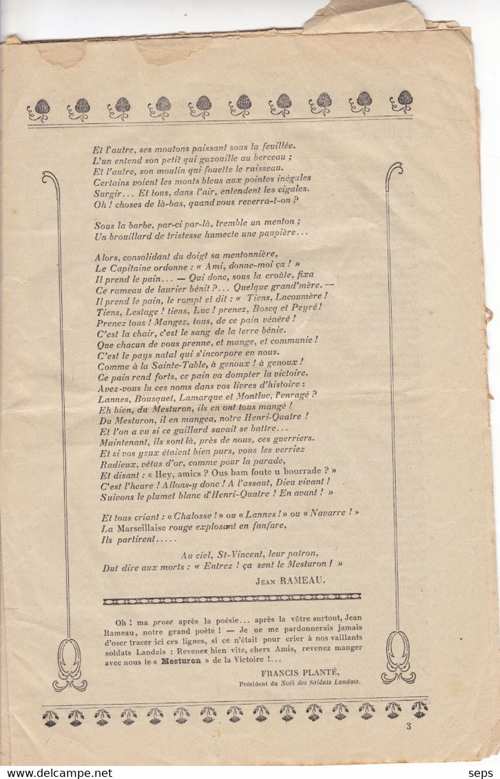 Journal Gascon Destiné Aux Soldats De Mont De Marsan -  Noël 1915 - Documenten