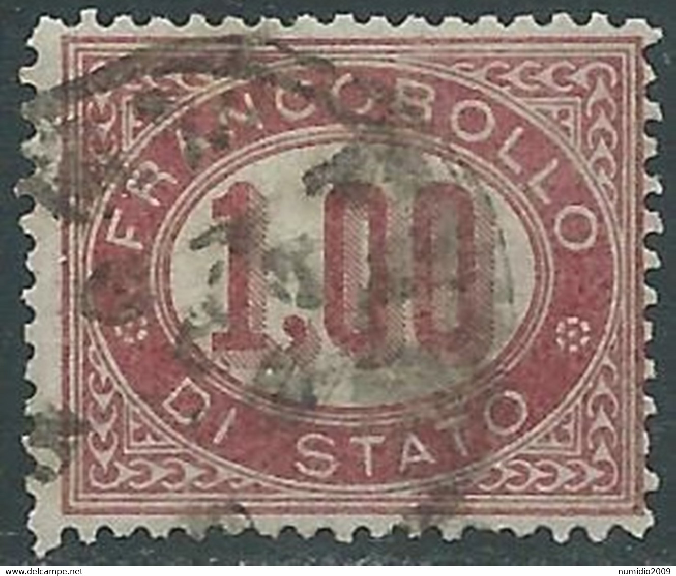 1875 REGNO SERVIZIO DI STATO USATO 1 LIRA - RE30-7 - Dienstmarken
