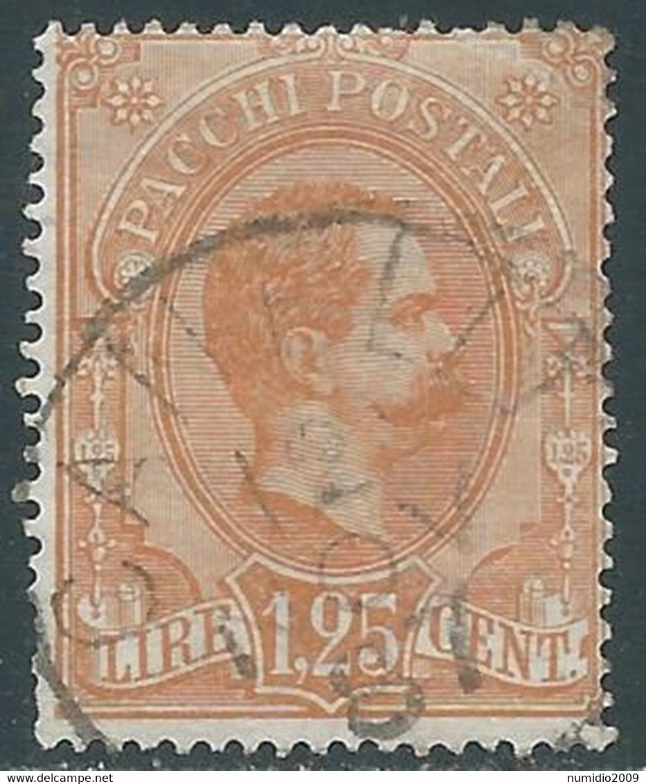 1884-86 REGNO PACCHI POSTALI USATO 1,25 LIRE - RE30-8 - Pacchi Postali