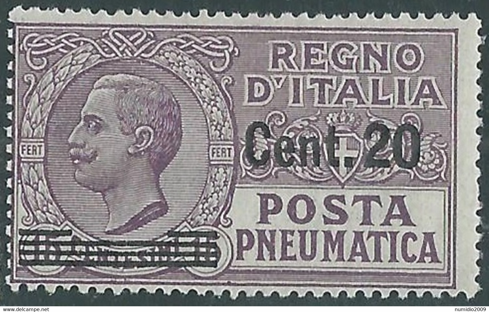 1924-25 REGNO POSTA PNEUMATICA SOPRASTAMPATO 20 SU 15 CENT MH * - RE13-9 - Pneumatische Post