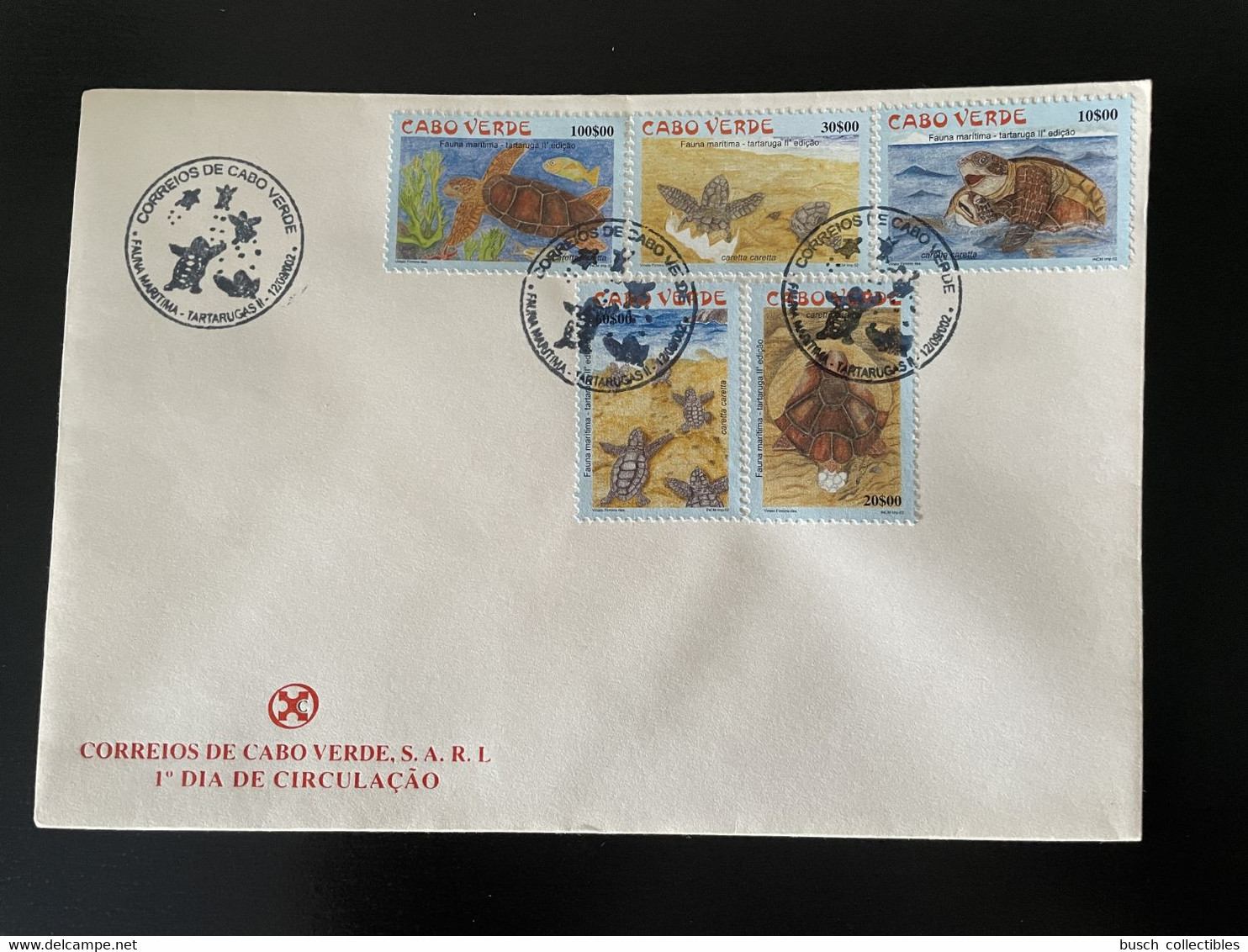 Cape Kap Verde Cabo Verde 2002 Mi. 809 - 813 FDC Tartarugas Tortues Turtles Schildkröten Reptiles Reptilien - Turtles