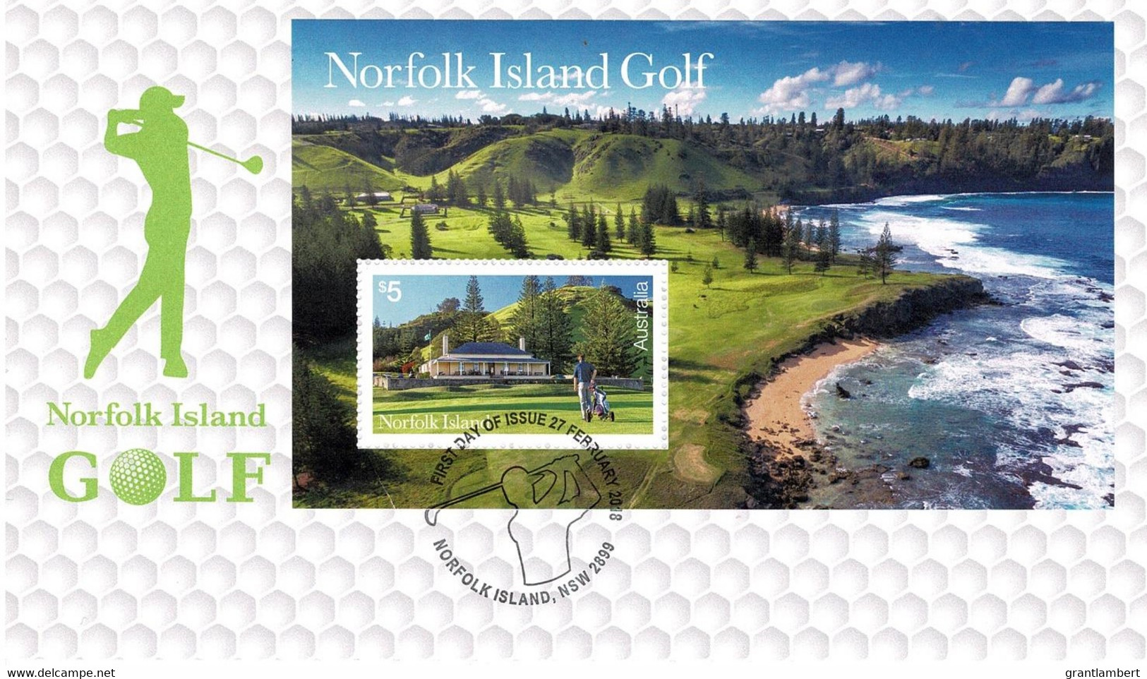 Norfolk Island 2018 Golf $5  Minisheet FDC - Norfolk Island