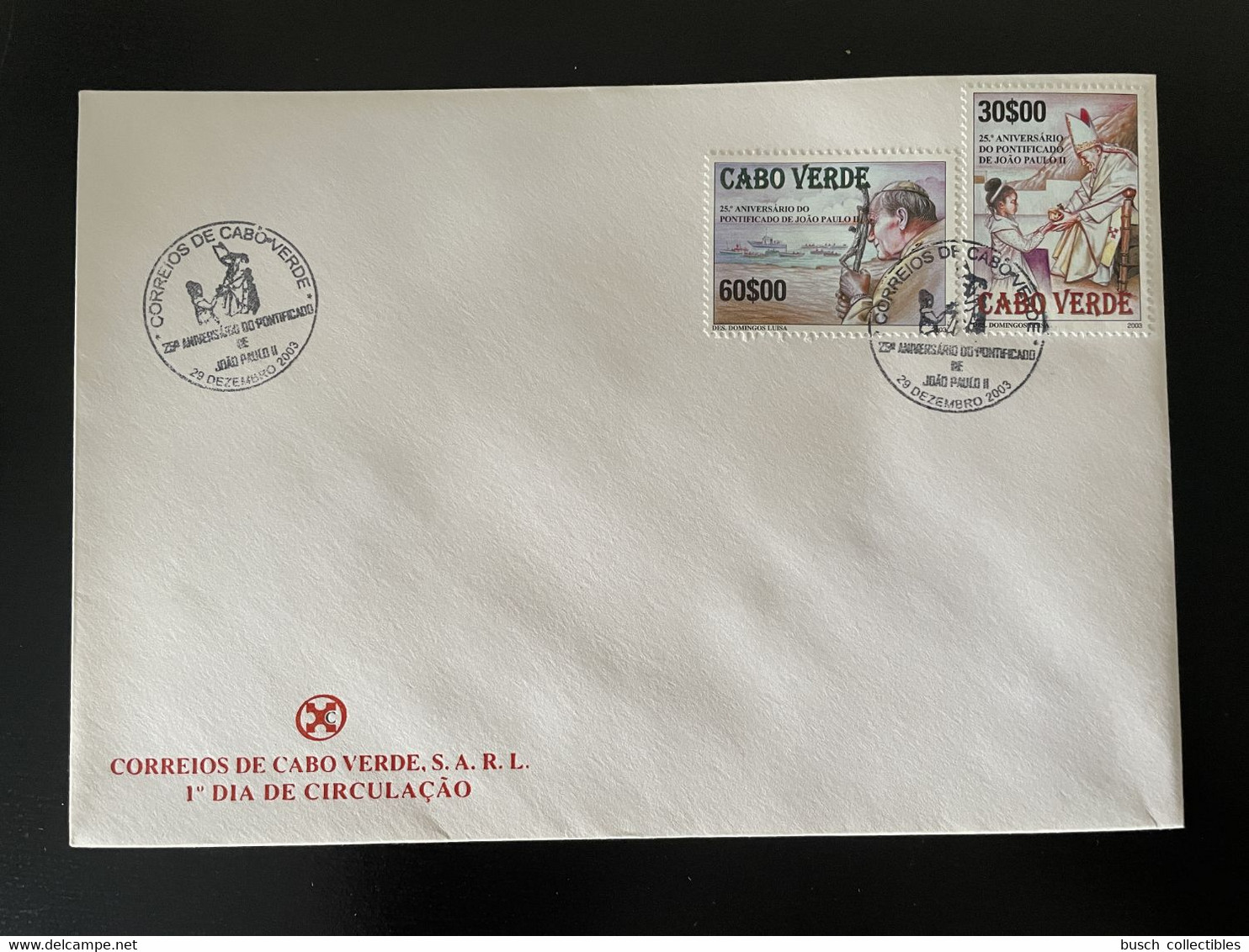 Cape Kap Verde Cabo Verde 2003 Mi. 842 - 843 FDC Papa Joao Paulo II Pope Papst Pape John Johannes Paul - Cap Vert