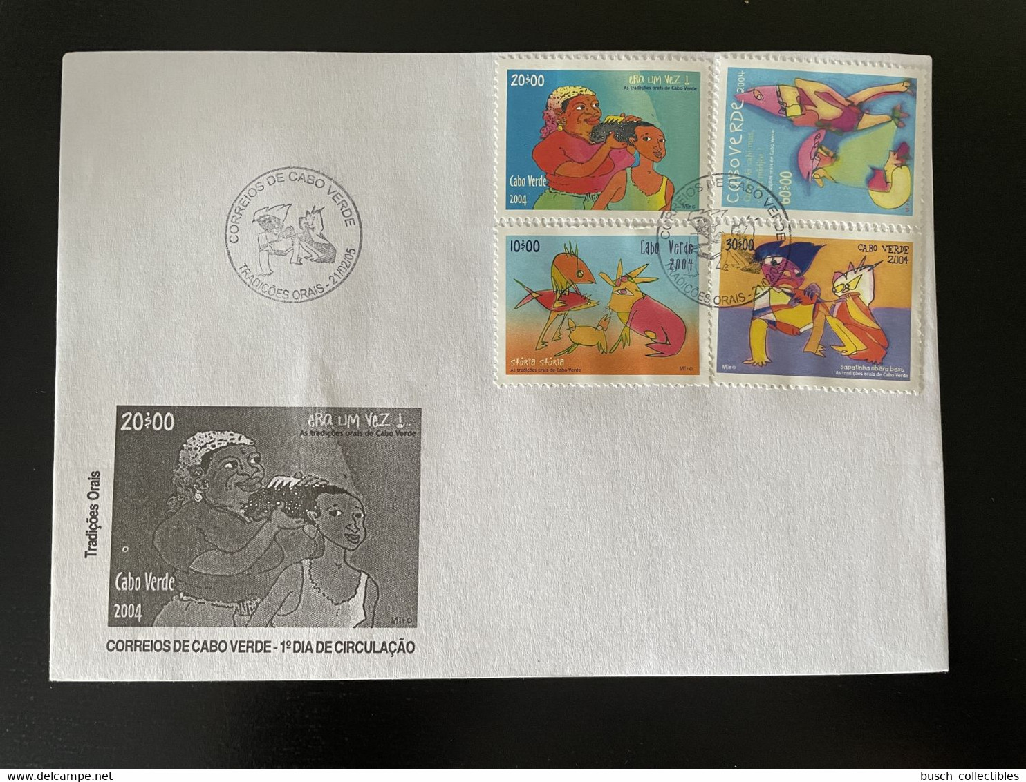 Cape Kap Verde Cabo Verde 2005 Mi. 867 - 870 FDC Tradiçoes Orais - Cap Vert