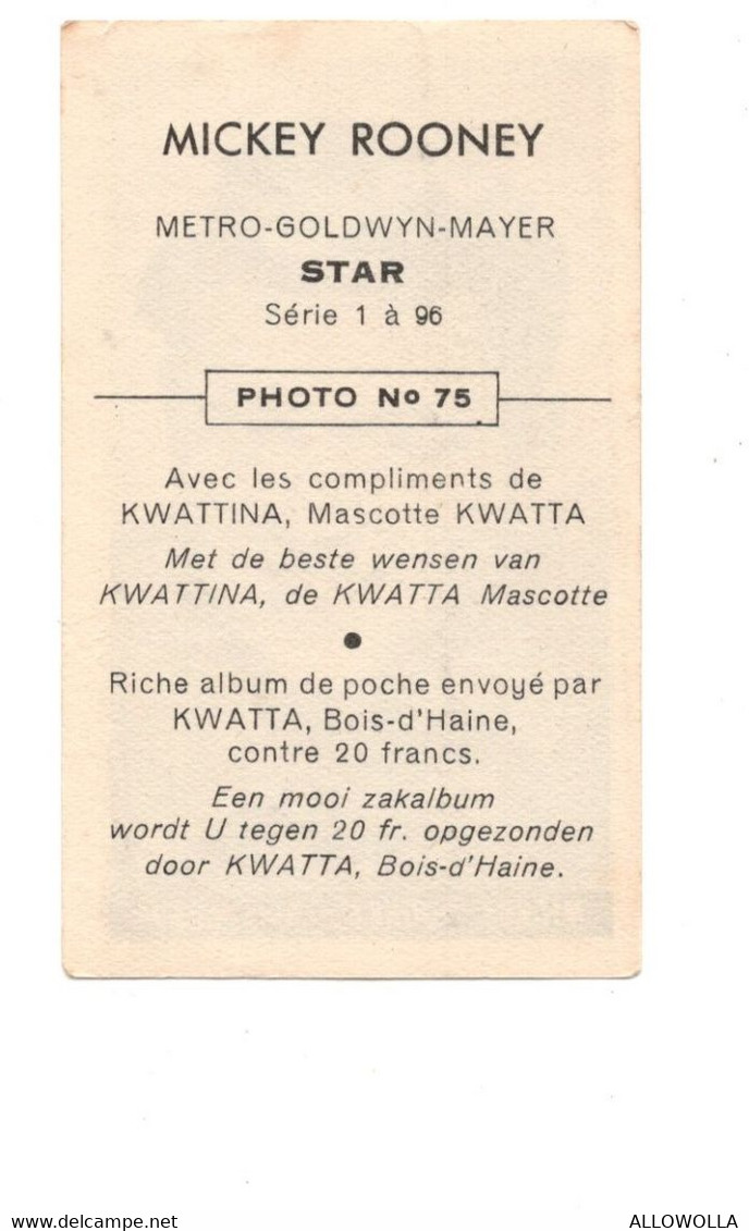 11930 " MICKEY ROONEY " METRO GOLDWYN MAYER-STAR-PHOTO N° 75 - Other & Unclassified