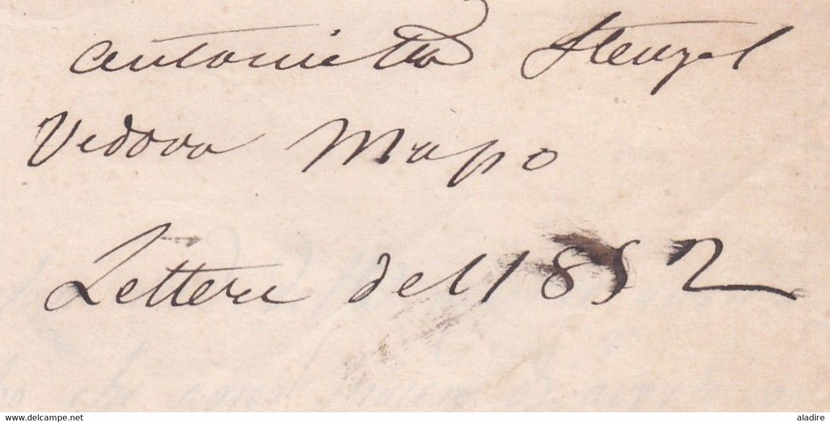1852 - Lettre Pliée Avec Correspondance De 2 Pages En Italien De Napoli Naples, Sicile Vers Genova  - VIA DI MARE - Neapel