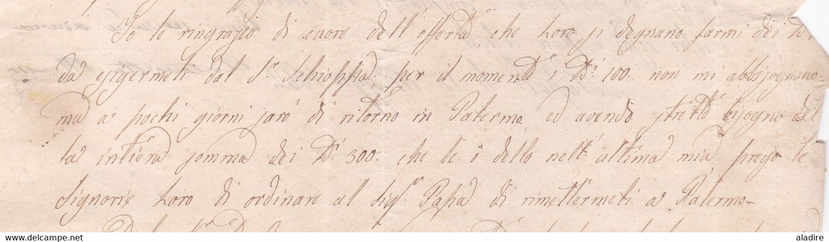 1852 - Lettre pliée avec correspondance de 2 pages en italien de Napoli Naples, Sicile vers Genova  - VIA DI MARE