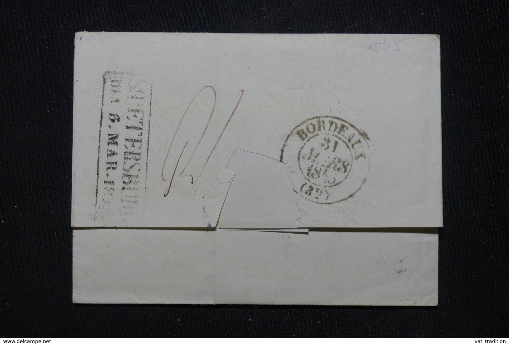 RUSSIE - Lettre De St Petersbourg Pour La France En 1845 , Voir Cachets Recto Et Verso - L 94984 - ...-1857 Vorphilatelie