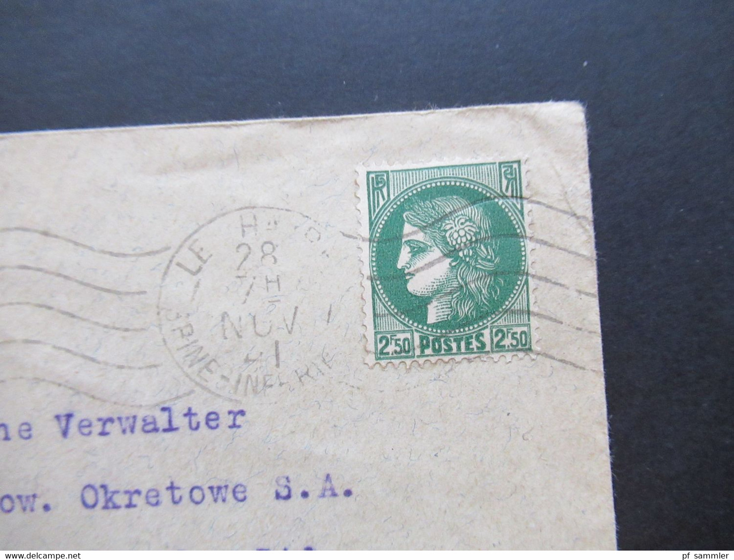 1941 OKW Zensur Langstaff, Erembert Havre An Den Komissarischen Verwalter Polisk British Steamship Gotenhafen / Gdynia - Covers & Documents