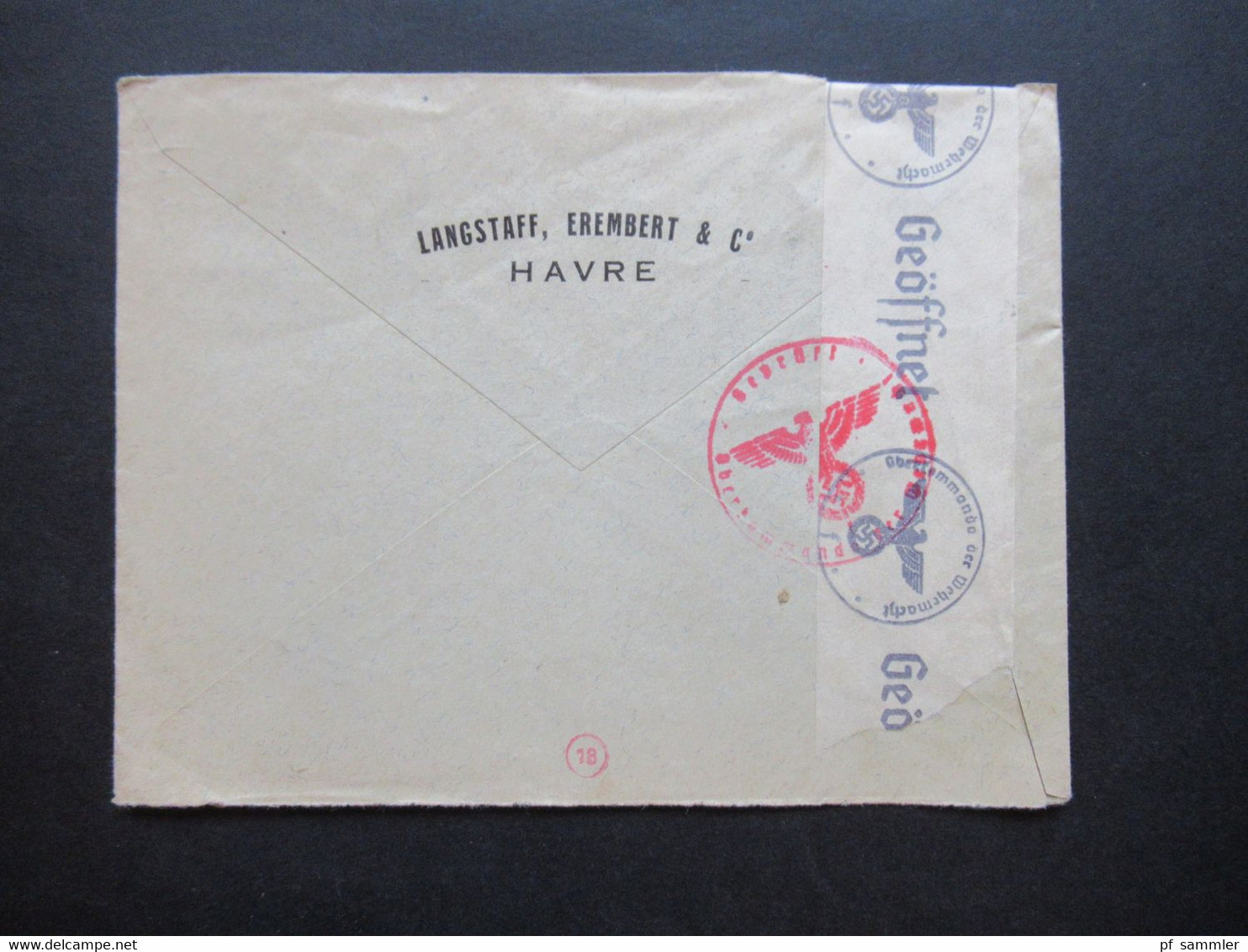 1941 OKW Zensur Langstaff, Erembert Havre An Den Komissarischen Verwalter Polisk British Steamship Gotenhafen / Gdynia - Cartas & Documentos