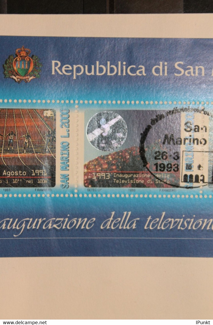 San Marino, Hologramm, Hologrammblock Television 1993, FDC - Ologrammi