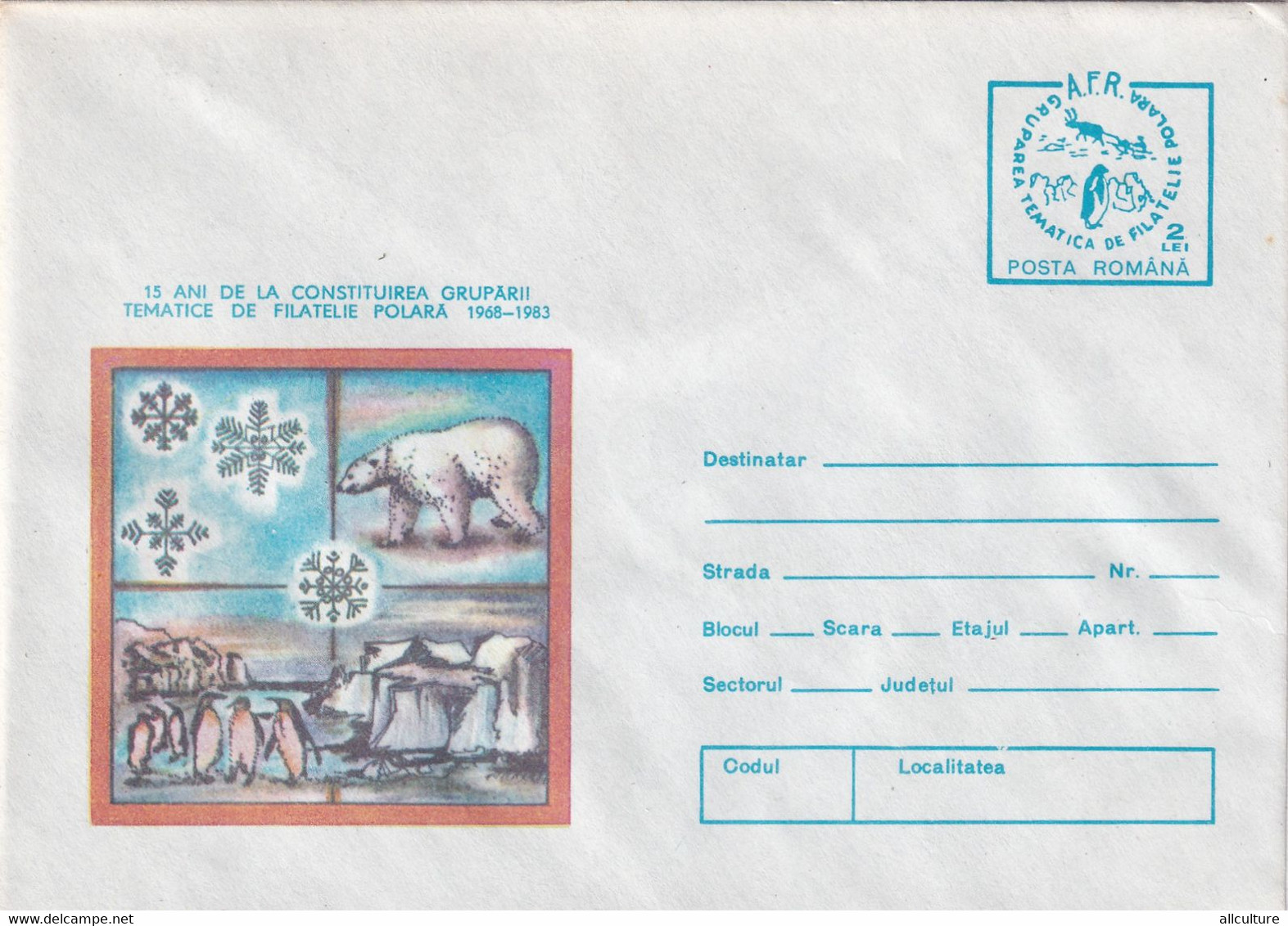 A3240-15 Years Since The Establishment Of The Thematic Group Of Polar Philately Stella Polaris Romania  Cover Stationery - Événements & Commémorations