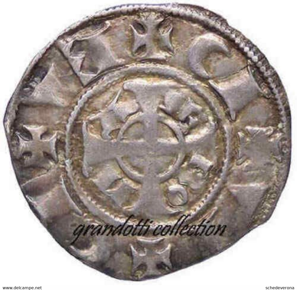 GROSSO DA 20 DENARI VERONA ANONIMI PRIMI SCALIGERI 1259 MONETA MEDIEVALE - Feudal Coins