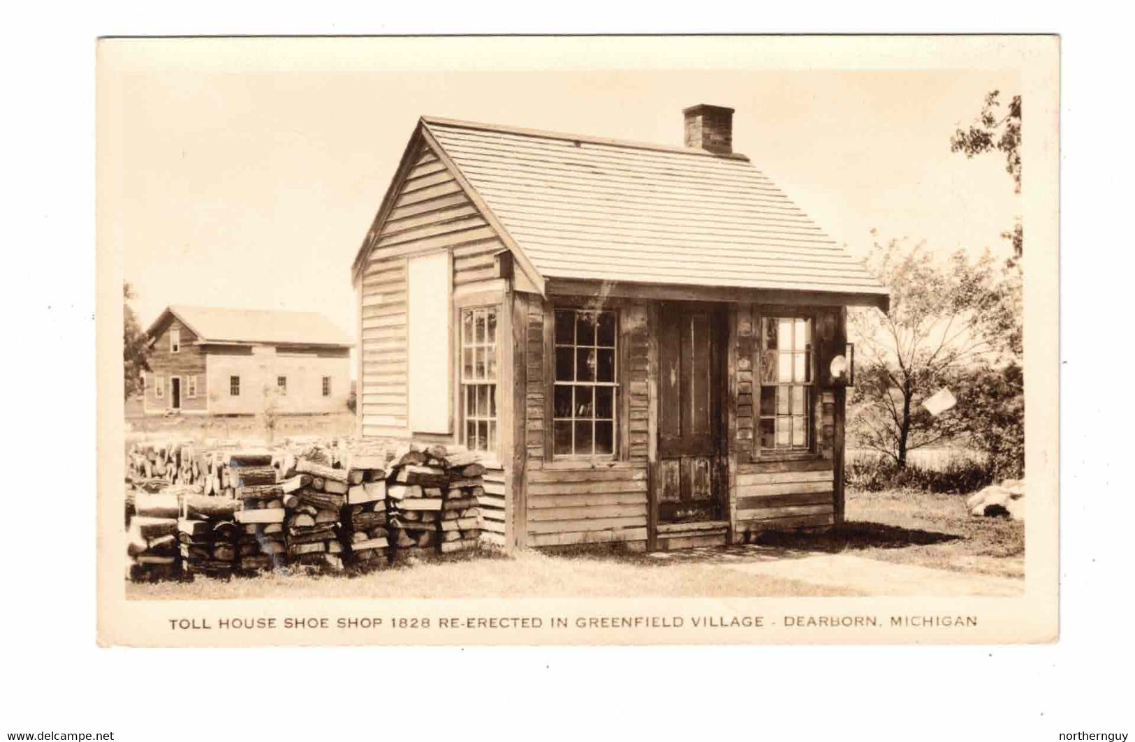 Dearborn, Michigan, USA. "Toll House Shoe Shop...in Greenfield Village, Dearborn, Michigan ". Old Real Photo Postcard - Dearborn