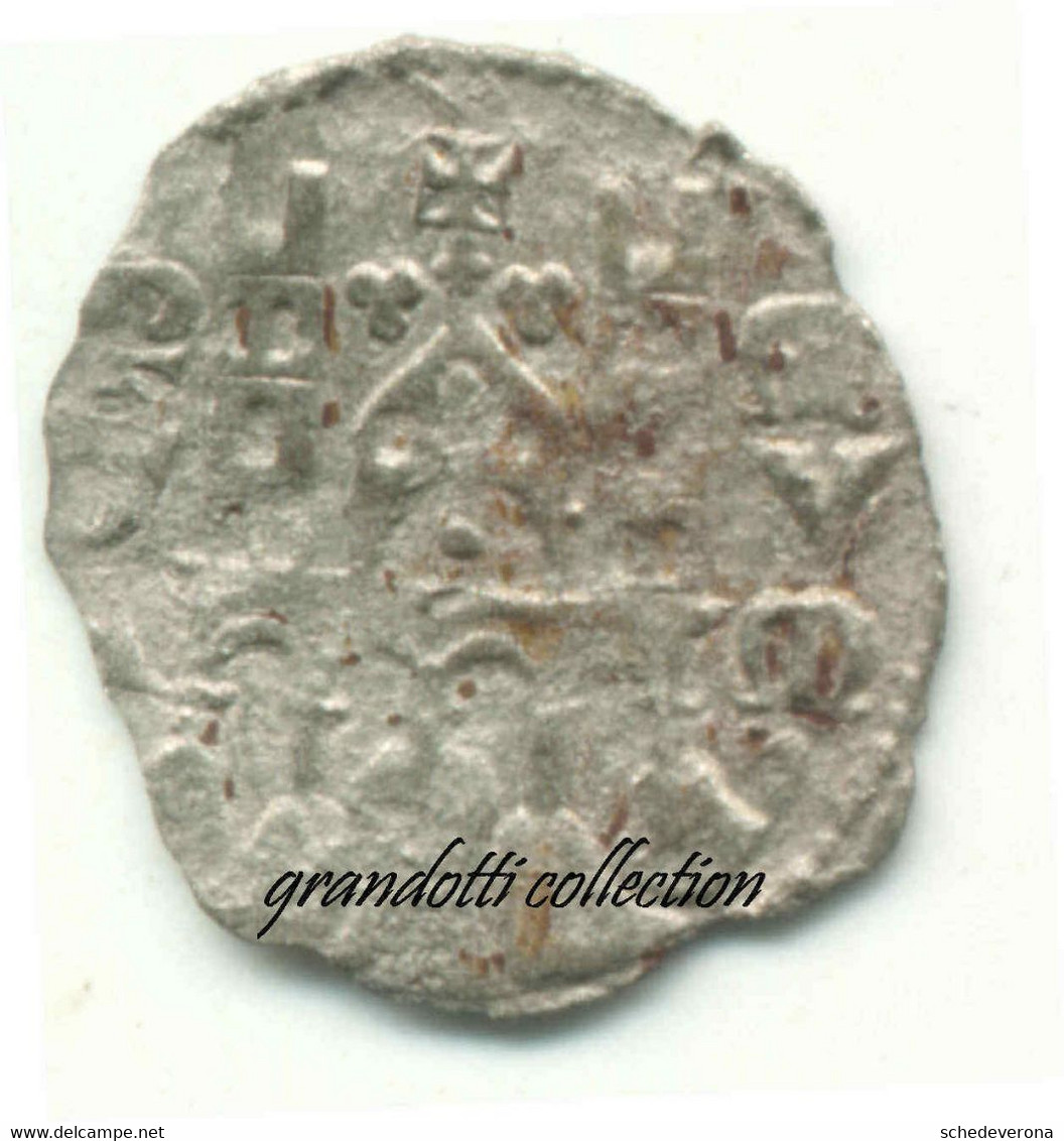 BERGAMO COMUNE DENARO PLANETO FEDERICO II 1250 MONETA ARGENTO - Monedas Feudales