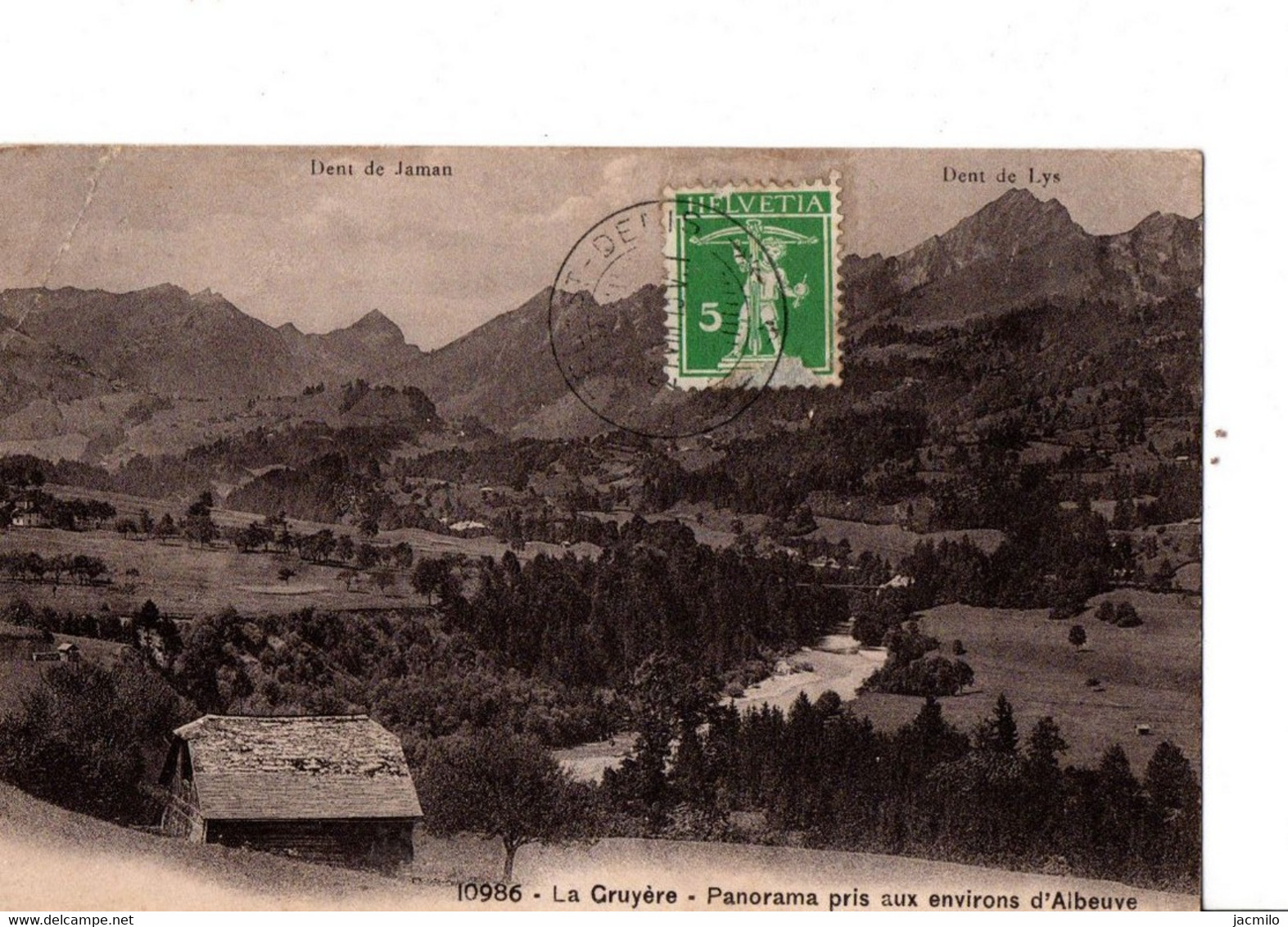 ALBEUVE.  Suisse. LA GRUYERE.N°10986. Panorama Pris Aux Environs D'Albeuve. 1913. ETAT NEUF. 2 SCANS - Albeuve