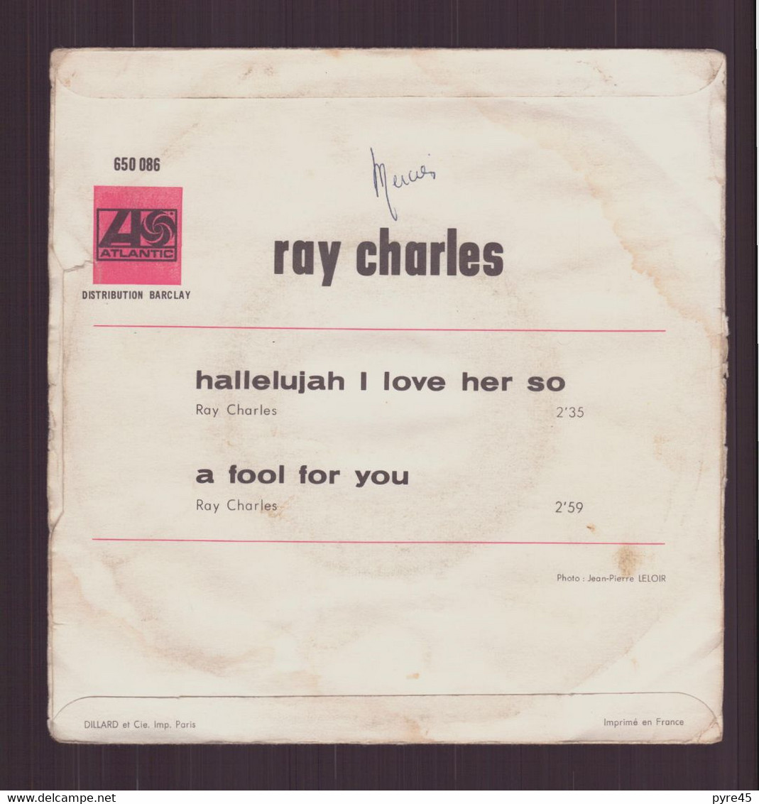 45 T Ray Charles " Hallelujah I Love Her So + A Fool For You " - Jazz